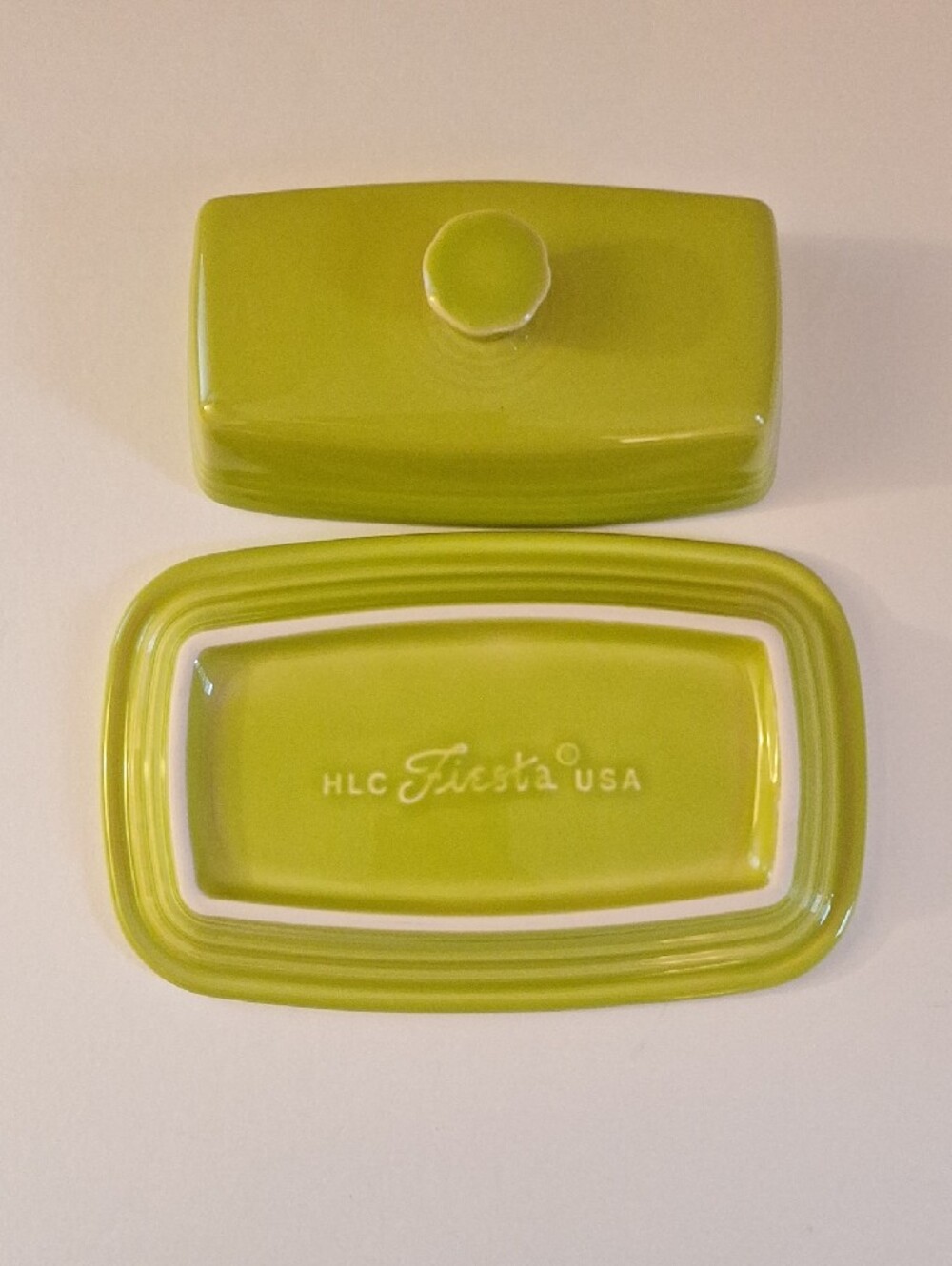 Fiestaware Covered Butter Dish Lemongrass - Picture 3 of 4